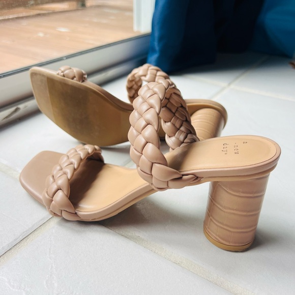 a new day Shoes - a new day Braided Tan Block Heels